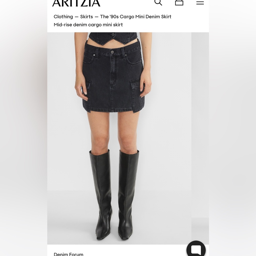 Denim Forum 90s Cargo Mini Denim Skirt